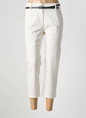 Pantalon 7/8 tissage popeline taille normale beige BETTY BARCLAY femme