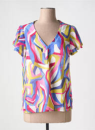 Blouse légère et transparente manches courtes rose CHRISTINE LAURE femme