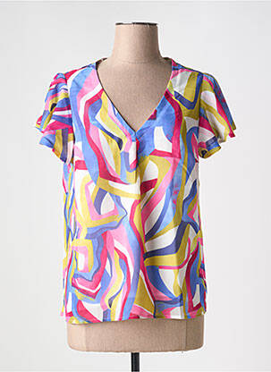 Blouse légère et transparente manches courtes rose CHRISTINE LAURE femme
