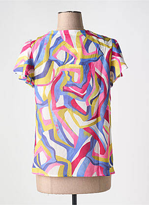 Blouse légère et transparente manches courtes rose CHRISTINE LAURE femme