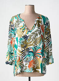 Blouse manches 3/4 manches 3/4 vert CHRISTINE LAURE femme