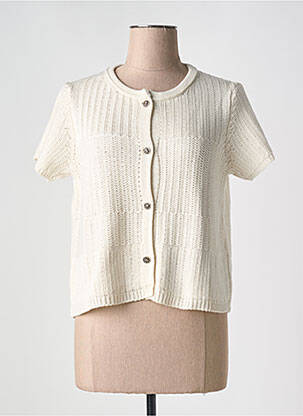 Gilet manches courtes resserrée sur le bas beige TINTA STYLE femme
