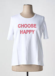 T-shirt sérigraphie avec strass manches courtes blanc BETTY BARCLAY femme