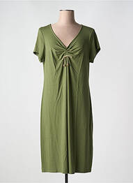 Robe mi-longue manches courtes manches courtes vert BARANDI femme