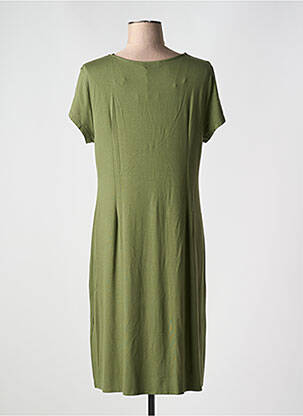 Robe mi-longue manches courtes manches courtes vert BARANDI femme