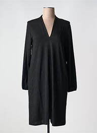 Robe mi-longue manches longues manches longues noir DANIELA femme