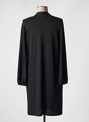 Robe mi-longue manches longues manches longues noir DANIELA femme
