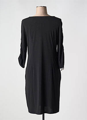Robe mi-longue manches longues manches longues noir BARANDI femme