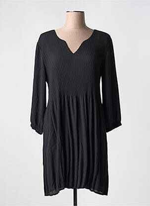 Robe mi-longue manches longues manches longues noir VIE NOCTURNE femme