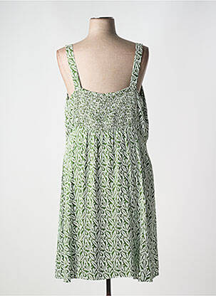 Robe mi-longue imprimé fantaisie sans manche vert BARANDI femme