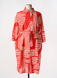 Robe mi-longue manches 3/4 manches 3/4 rouge BARANDI femme