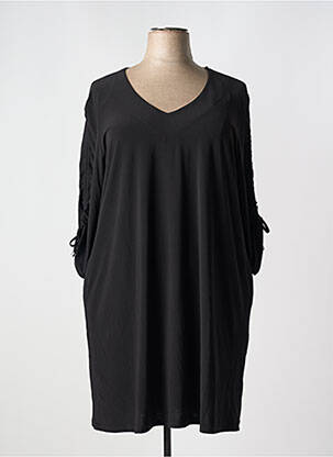 Robe mi-longue manches 3/4 manches 3/4 noir BARANDI femme