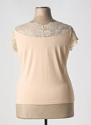 T-shirt col v manches courtes beige MARBLE femme