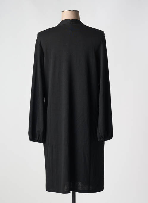 Robe mi-longue manches longues manches longues noir DANIELA femme