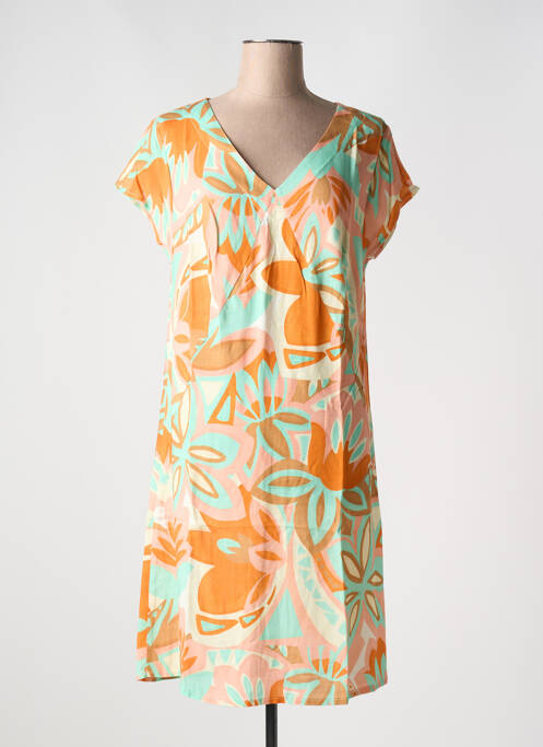 Robe mi-longue orange BARANDI pour femme