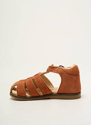 Sandales/nu pieds nubuck bout rond orange ASTER garçon