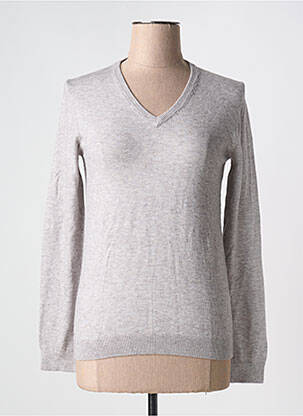 Pull coupe cintrée manches longues gris COMPAGNIA DEL CACHEMIRE femme