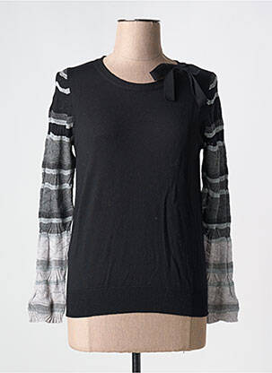 Pull coupe cintrée manches longues noir BRAMANTE femme
