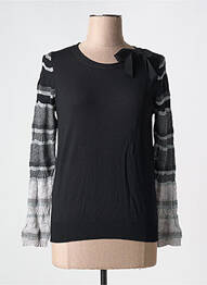 Pull coupe cintrée manches longues noir BRAMANTE femme