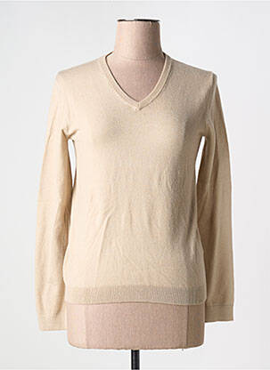 Pull coupe cintrée manches longues beige COMPAGNIA DEL CACHEMIRE femme