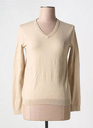 Pull coupe cintrée manches longues beige COMPAGNIA DEL CACHEMIRE femme