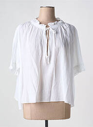 Blouse légère et transparente manches courtes blanc RALPH LAUREN femme