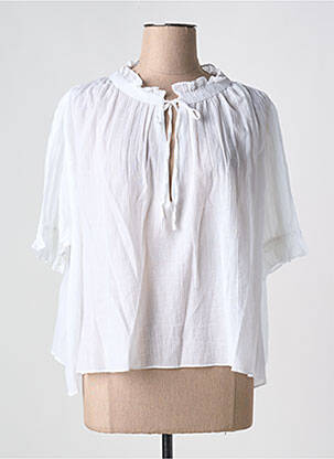 Blouse légère et transparente manches courtes blanc RALPH LAUREN femme
