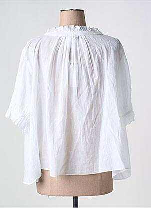 Blouse légère et transparente manches courtes blanc RALPH LAUREN femme