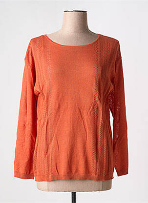 Pull maille souple et aérée manches longues orange DAMART femme