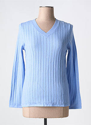 Pull coupe cintrée manches longues bleu DAMART femme