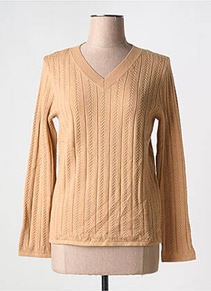Pull coupe cintrée manches longues marron DAMART femme