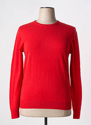 Pull tissage chiné manches longues rouge COMPAGNIA DEL CACHEMIRE femme