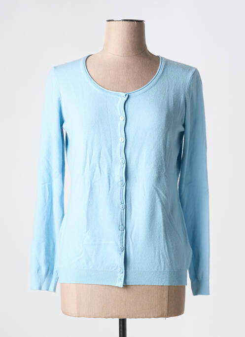 Gilet manches longues bleu REAL CASHMERE pour femme