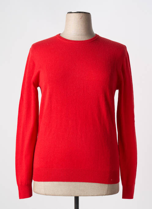 Pull tissage chiné manches longues rouge COMPAGNIA DEL CACHEMIRE femme