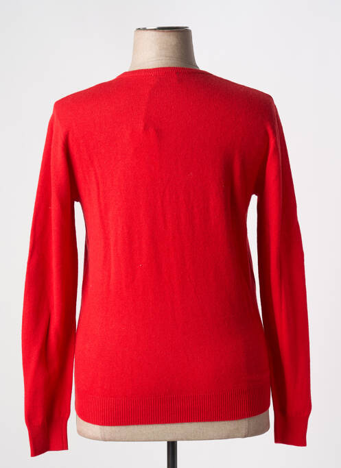 Pull tissage chiné manches longues rouge COMPAGNIA DEL CACHEMIRE femme