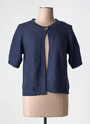 Gilet manches courtes fermeture boutonnée sur le devant bleu DAMART femme