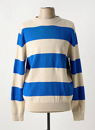 Pull maille souple et aérée manches longues bleu CELIO homme