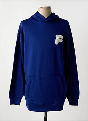 Sweat-shirt à capuche broderie manches longues bleu FILA homme