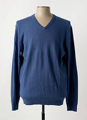 Pull col v manches longues bleu COMPAGNIA DEL CACHEMIRE homme