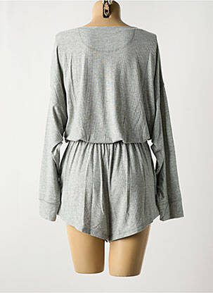 Combishort fermeture boutonnée sur le devant manches longues gris RALPH LAUREN femme