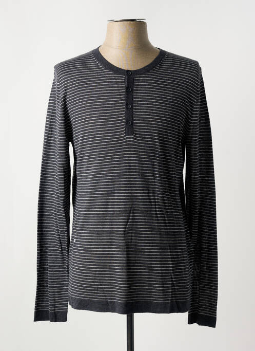 Pull stretch manches longues gris CELIO homme