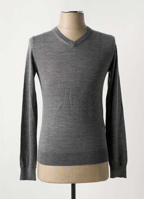 Pull col v manches longues gris CELIO homme