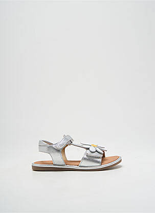Sandales/nu pieds matière lisse bout ouvert argent MOD8 fille
