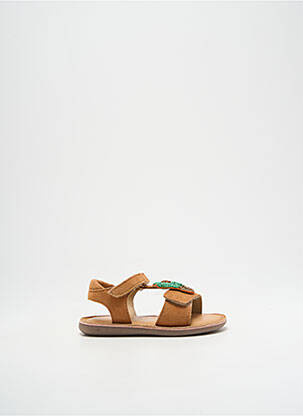 Sandales/nu pieds tissage satiné bout ouvert marron MOD8 fille