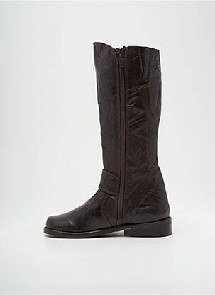 Bottes effet froissé talon bas marron BELLAMY fille