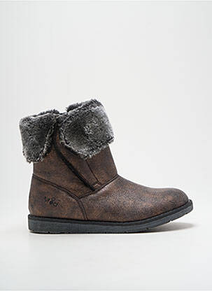 Bottines/boots matière lisse bout rond marron MOD8 fille