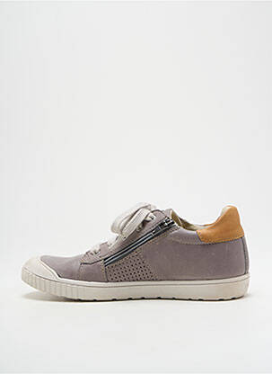 Baskets matière lisse bout rond gris NOËL garçon