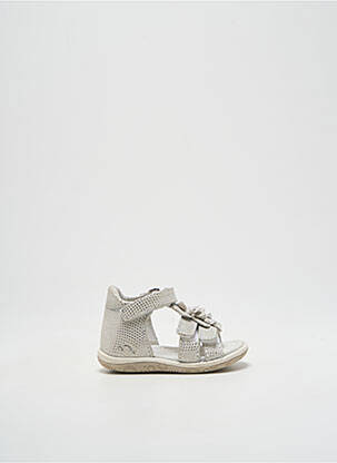 Sandales/nu pieds tissage satiné bout ouvert argent NOËL fille