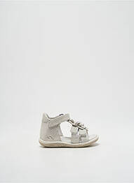 Sandales/nu pieds tissage satiné bout ouvert argent NOËL fille