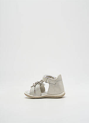 Sandales/nu pieds tissage satiné bout ouvert argent NOËL fille